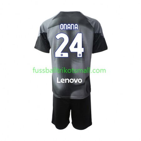 Fußballtrikots Inter Mailand Andre Onana 24 Torwart Kinder 2022-2023 Kurzarm Heimtrikotsatz kaufen